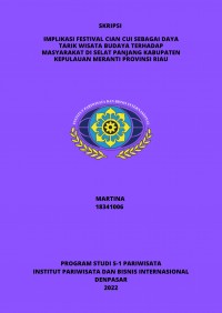 Implikasi Festival Cian Cui Sebagai Daya Tarik Wisata Budaya Terhadap Masyarakat Di Selat Panjang Kabupaten Kepulauan Meranti Provinsi Riau