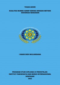 Kualitas Bumbu Genep Kering Dengan Metode Dehidrasi Makanan