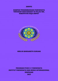 Dampak Pengembangan Pariwisata Terhadap Masyarakat di Pulau Kri, Kabupaten Raja Ampat