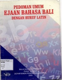 Pedoman Umum Ejaan Bahasa Bali Dengan Huruf Latin Depdiknas