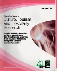 International Journal of: Culture, Tourism and Hospitality Research