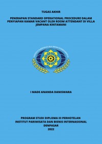 Penerapan Standard Operational Procedure Dalam Penyiapan Kamar Vacant oleh Room Attendant di Villa Jempana Kintamani