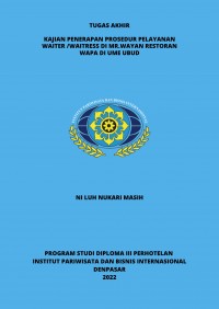 Kajian Penerapan Prosedur Pelayanan Waiter/Waitress Di Mr.Wayan Restoran Wapa Di Ume Ubud