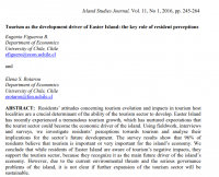 Tourism as the development driver of Easter Island: the key role of resident perceptions Vol. 11, No 1, 2016  (E-Journal)