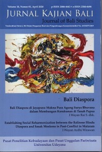 Jurnal Kajian Bali: Bali Diaspora Vol 10, No.01, 2020