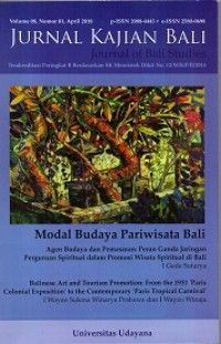 Jurnal Kajian Bali: Modal Budaya Pariwisata